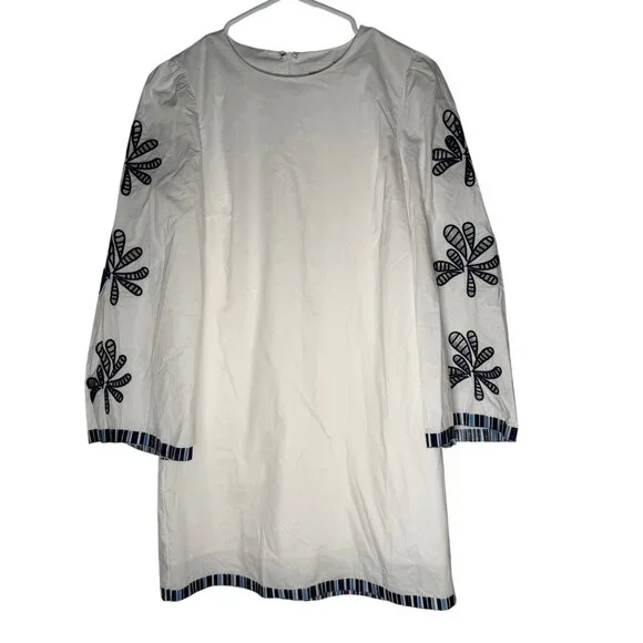 Hyacinth House Tuckernuck White Blue Embroidery Atlantic Mini Dress Size XS NWT - Picture 2 of 6
